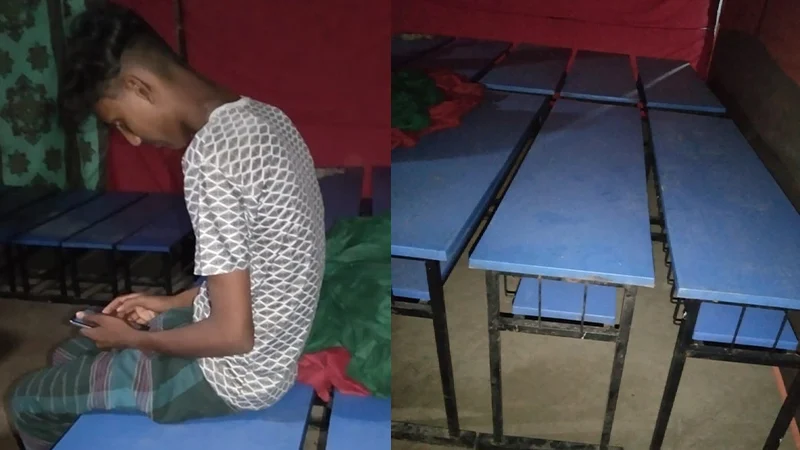 বিয়ে বাড়িতে ৫০০ টাকায় ভাড়া দেওয়া হলো বিদ্যালয়ের বেঞ্চ